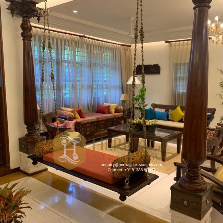 Custom wooden pillar interior in Cochin