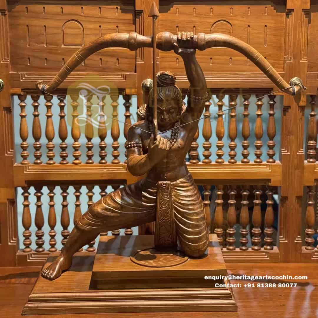 handcarved wooden idol in Kochi