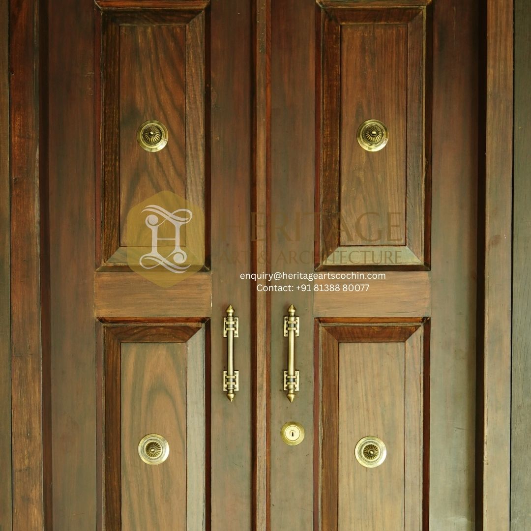 traditional teak wood doors in Kerala