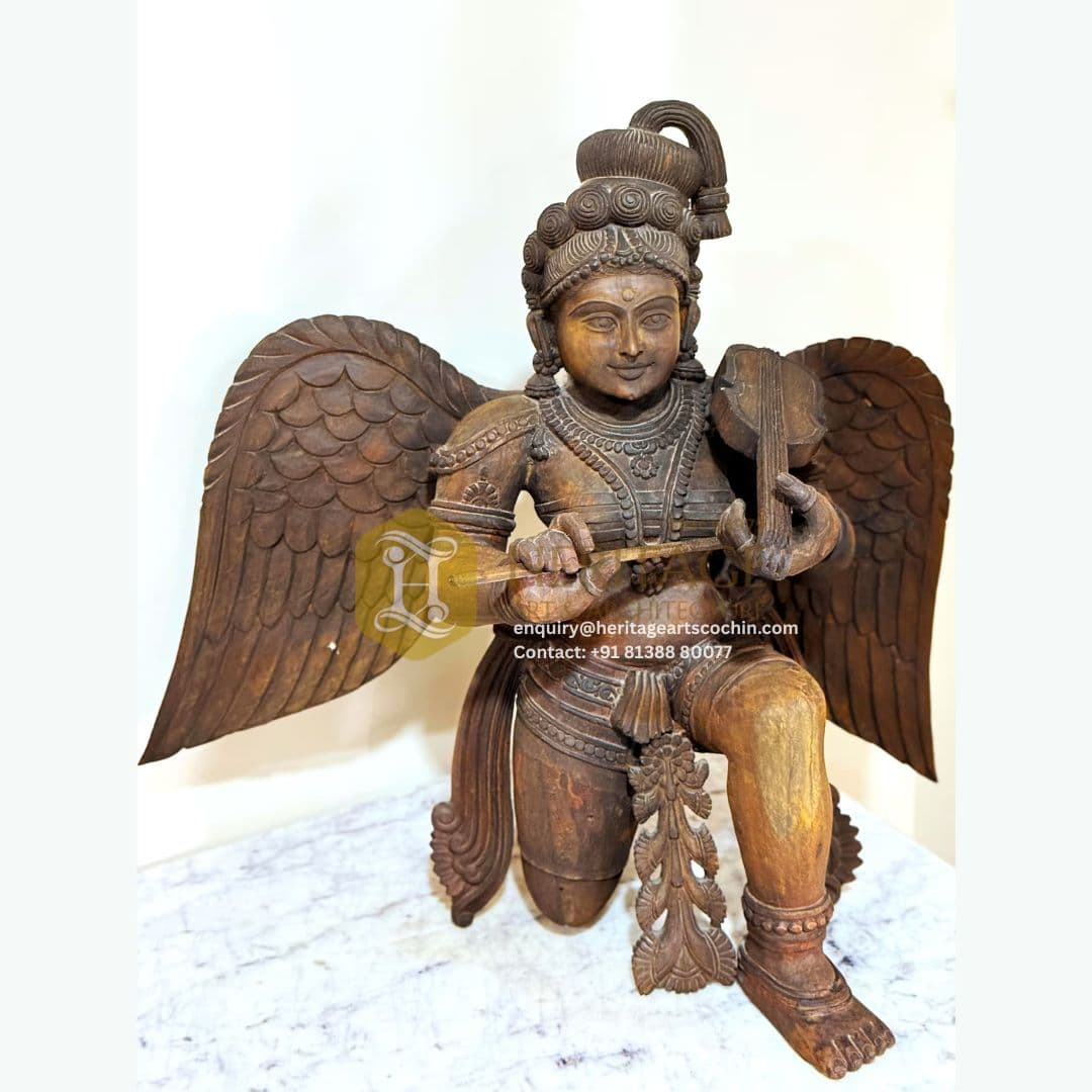 premium wooden garuda decor statue in kochi