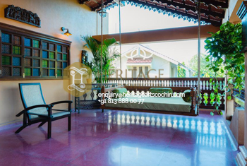 traditional kerala style wooden verandah
