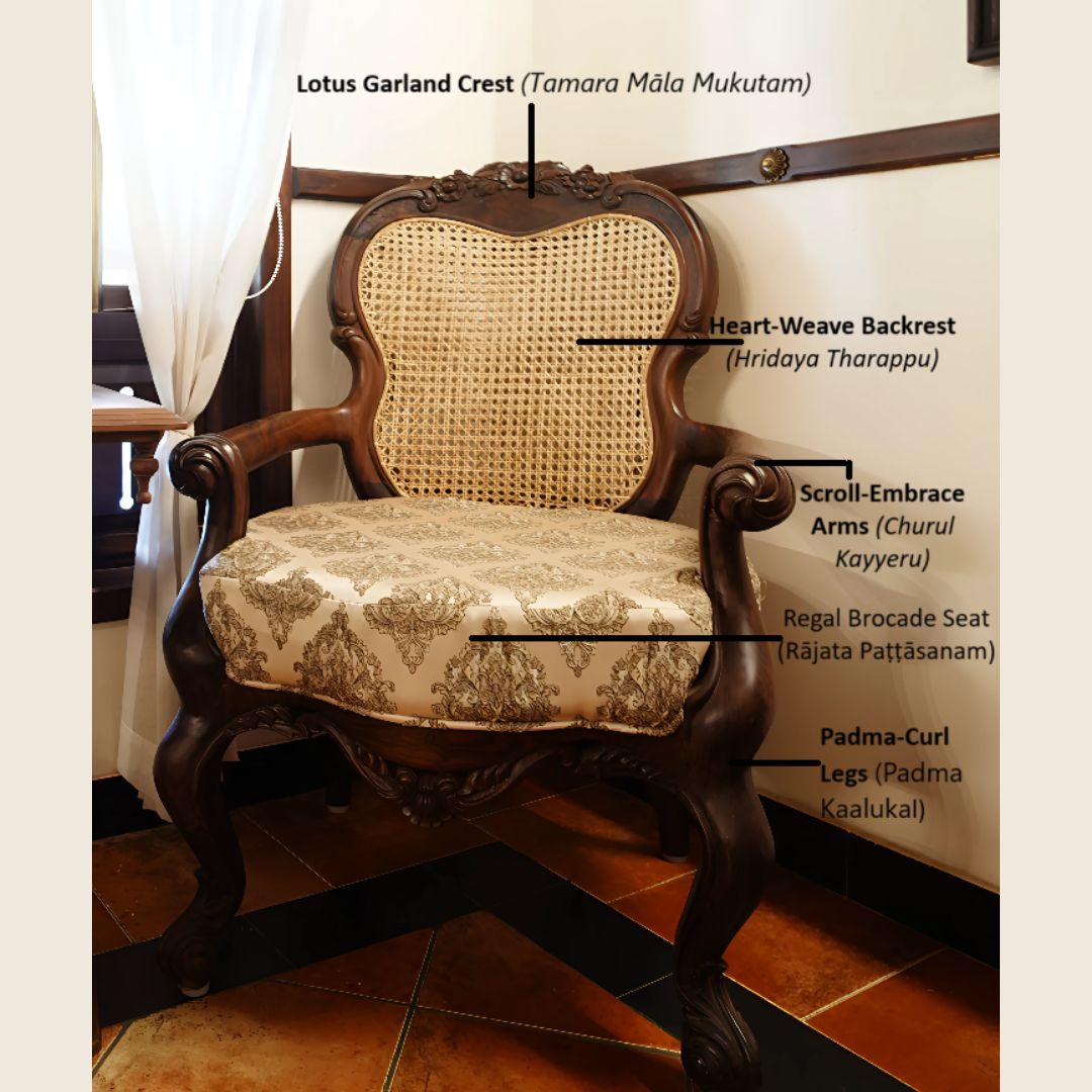 Hridaya Harmony - Hardwood Cane Chair - Image 3