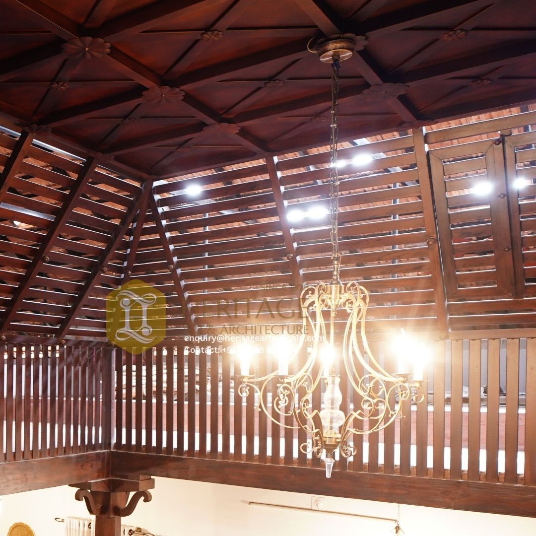 Traditional corridor railing in Kerala