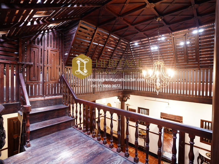 traditional wooden corridors in Kerala