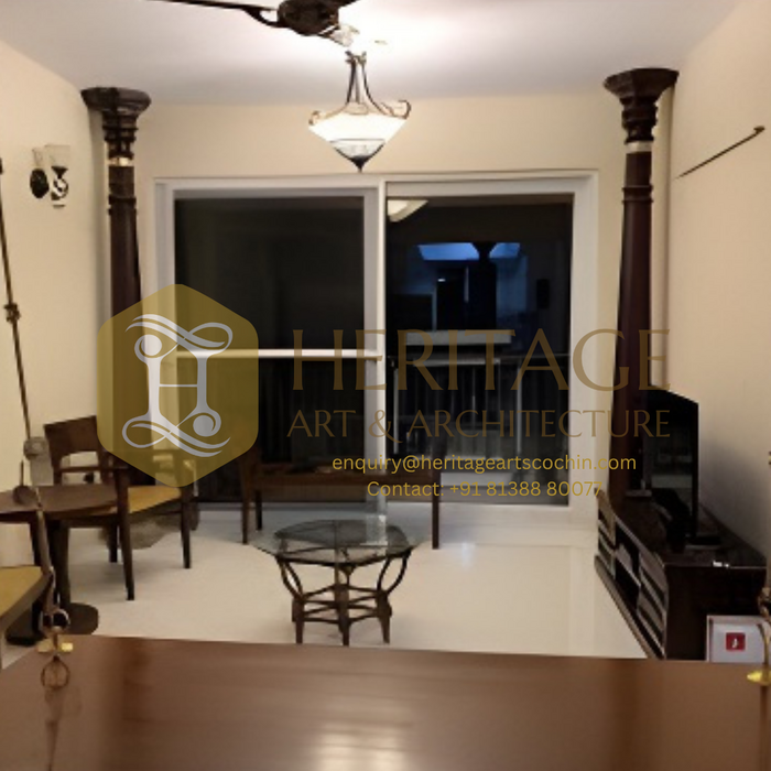 luxury wooden pillar in Kochi