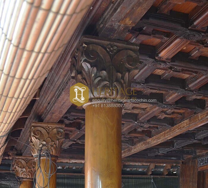 antique wooden pillar in India