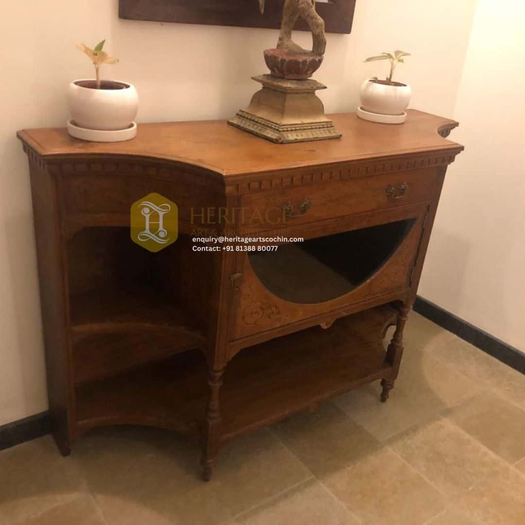 living room wooden console cabinet shelves in cochin