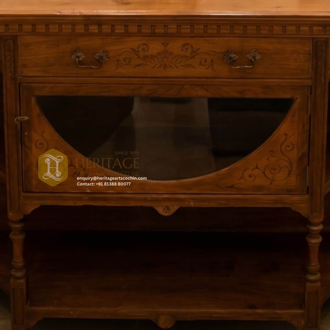 decorative living room wood shelf console in kochi