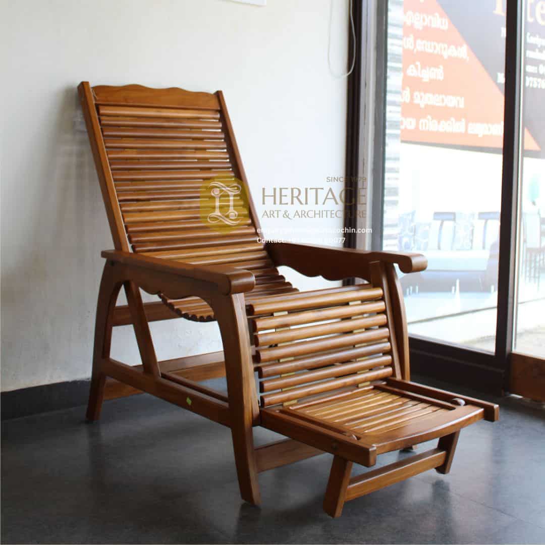 wooden recliner chair in kochi
