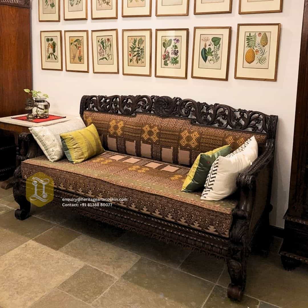 premium heritage design living room sofa set in kerala