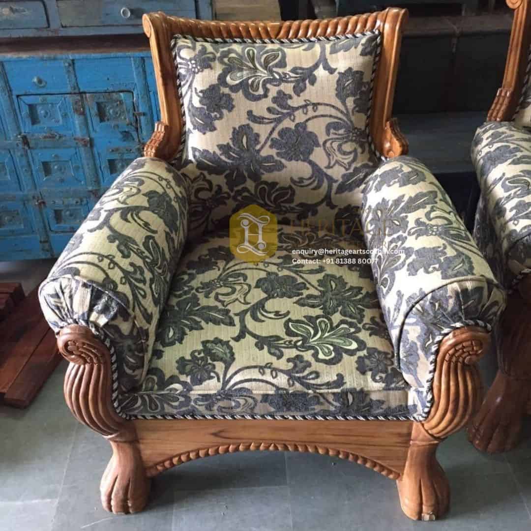 traditional luxury Kerala design carved wooden sofa set in kochi
