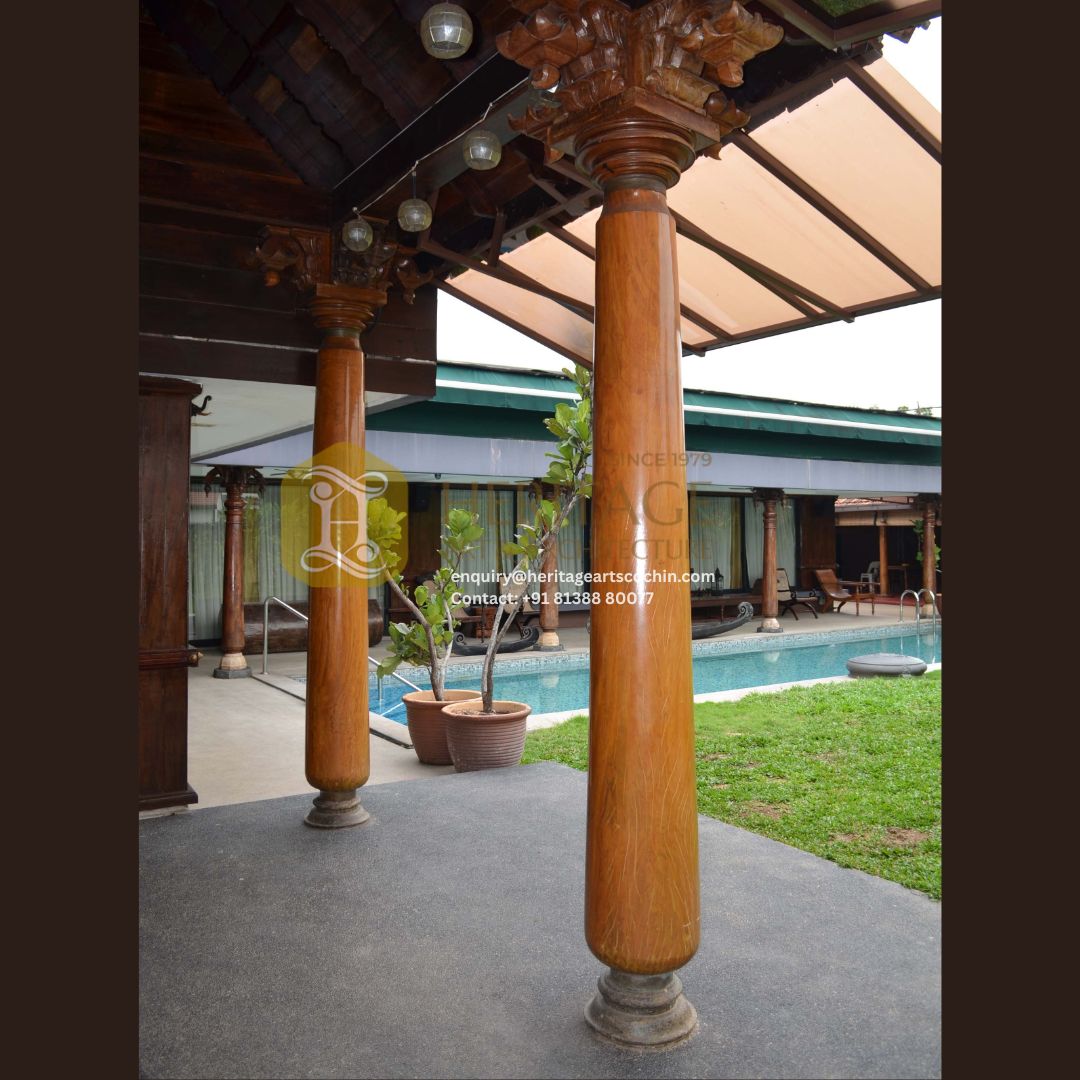 premium architectural wooden pillar in Kochi