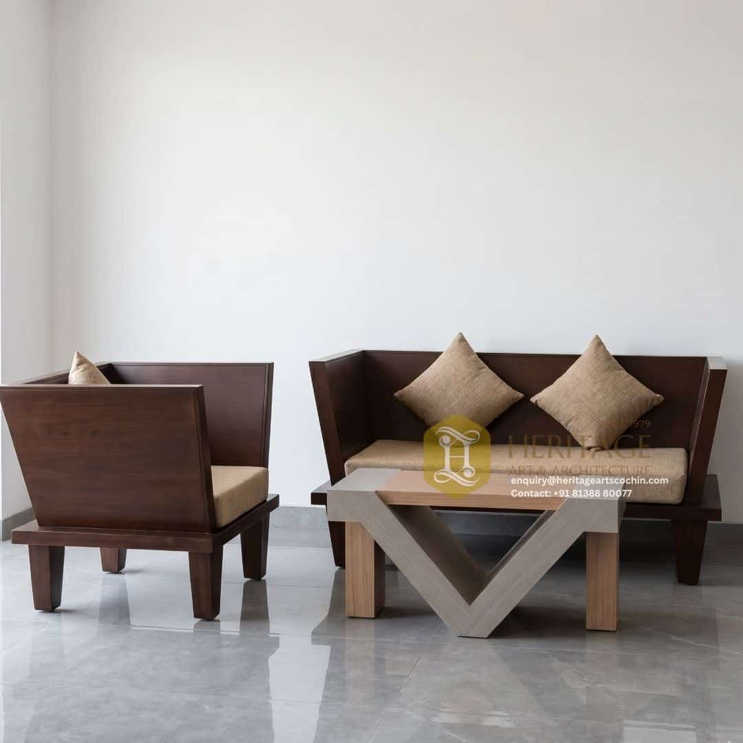 living room sofa set and teapoy in kerala