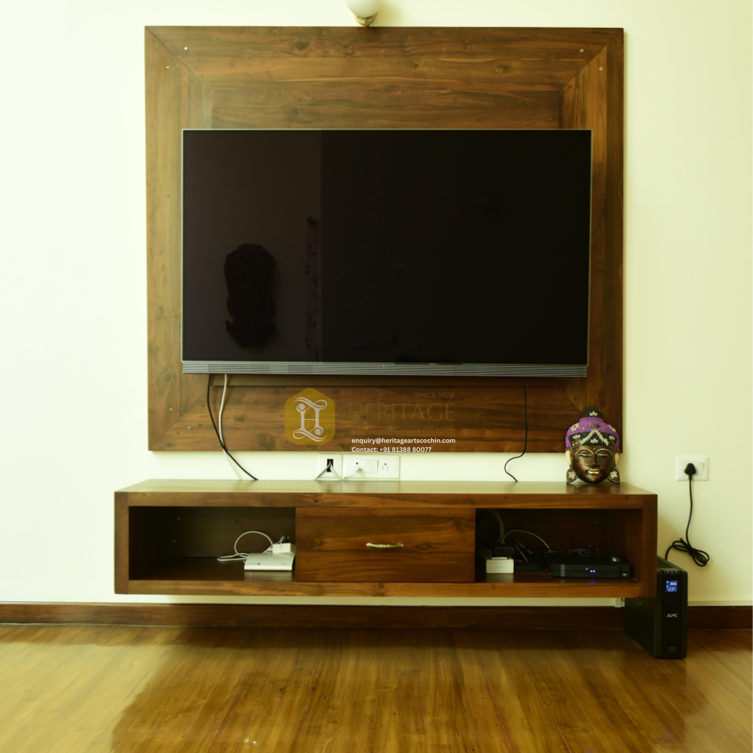 custom tv unit for living room furniture in kerala