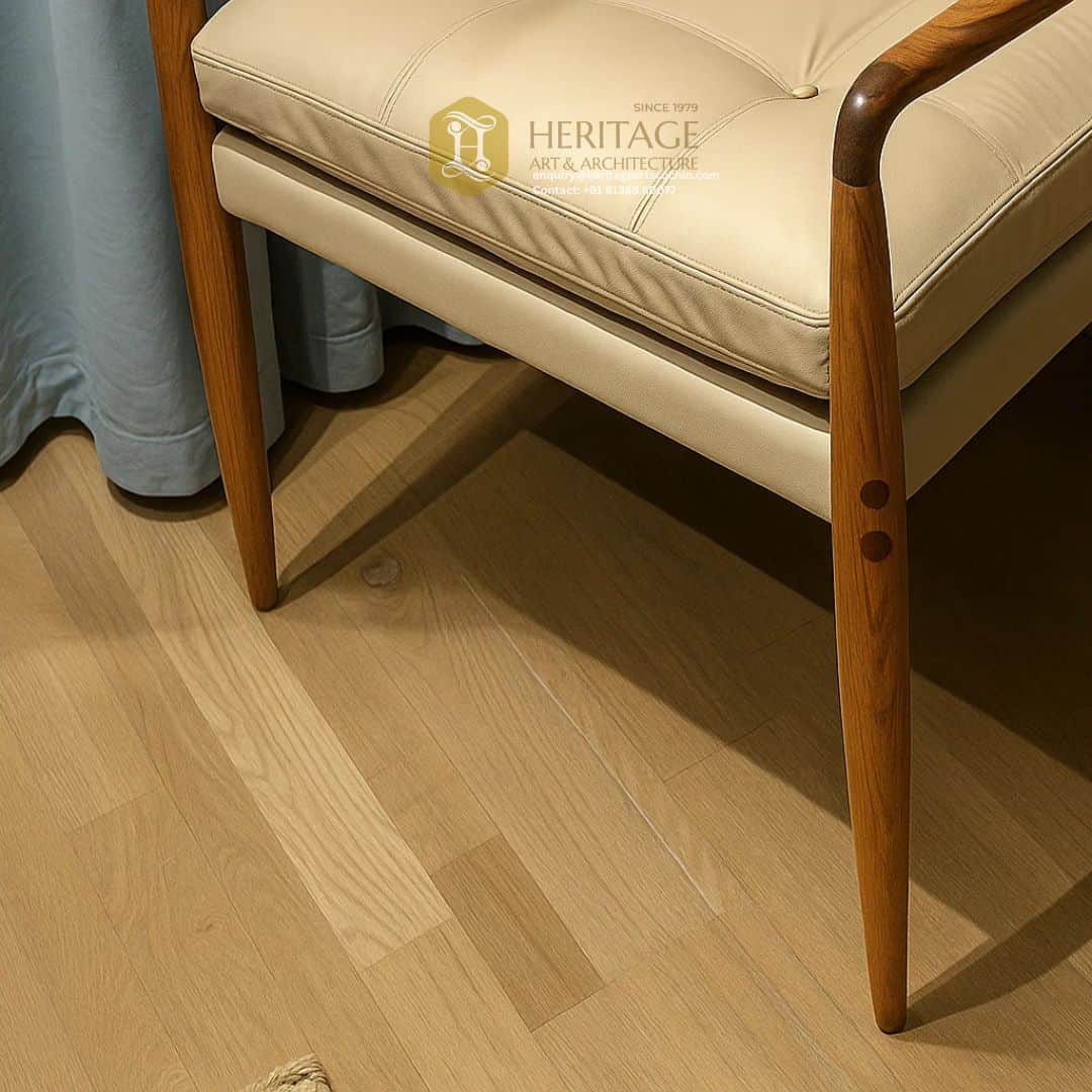 warm wood grain chair in kochi
