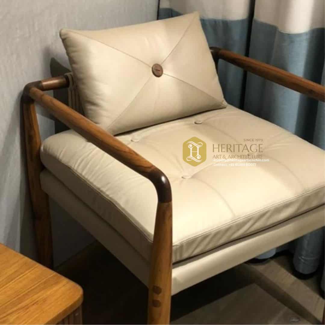 premium teak chair for living room furniture in kerala