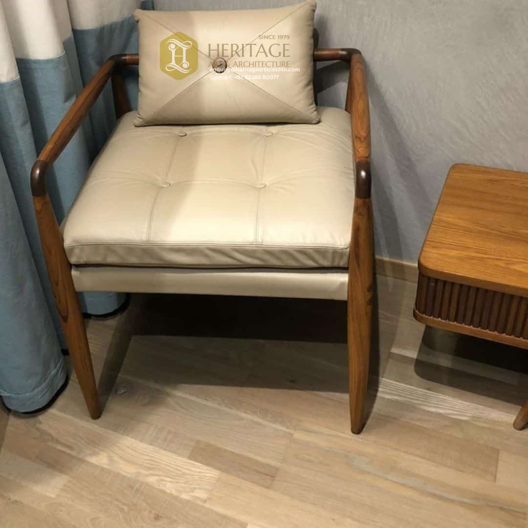 comfortable teak wood easy chair in kerala