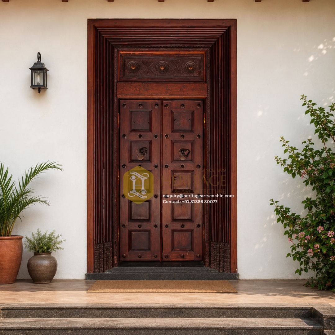 chettinad style wooden door in Kochi