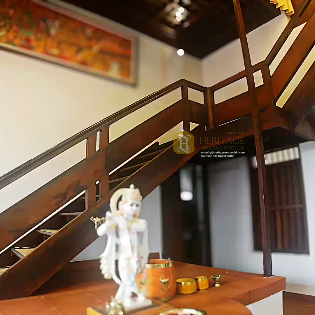 premium wooden staircase in kerala