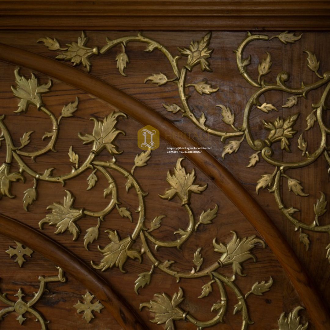 Swarna-Valli Brass and Wood Ceiling Panel - Image 3