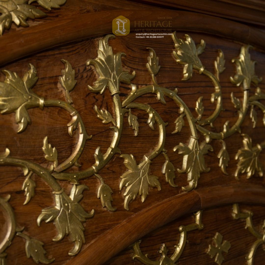 Swarna-Valli Brass and Wood Ceiling Panel - Image 4