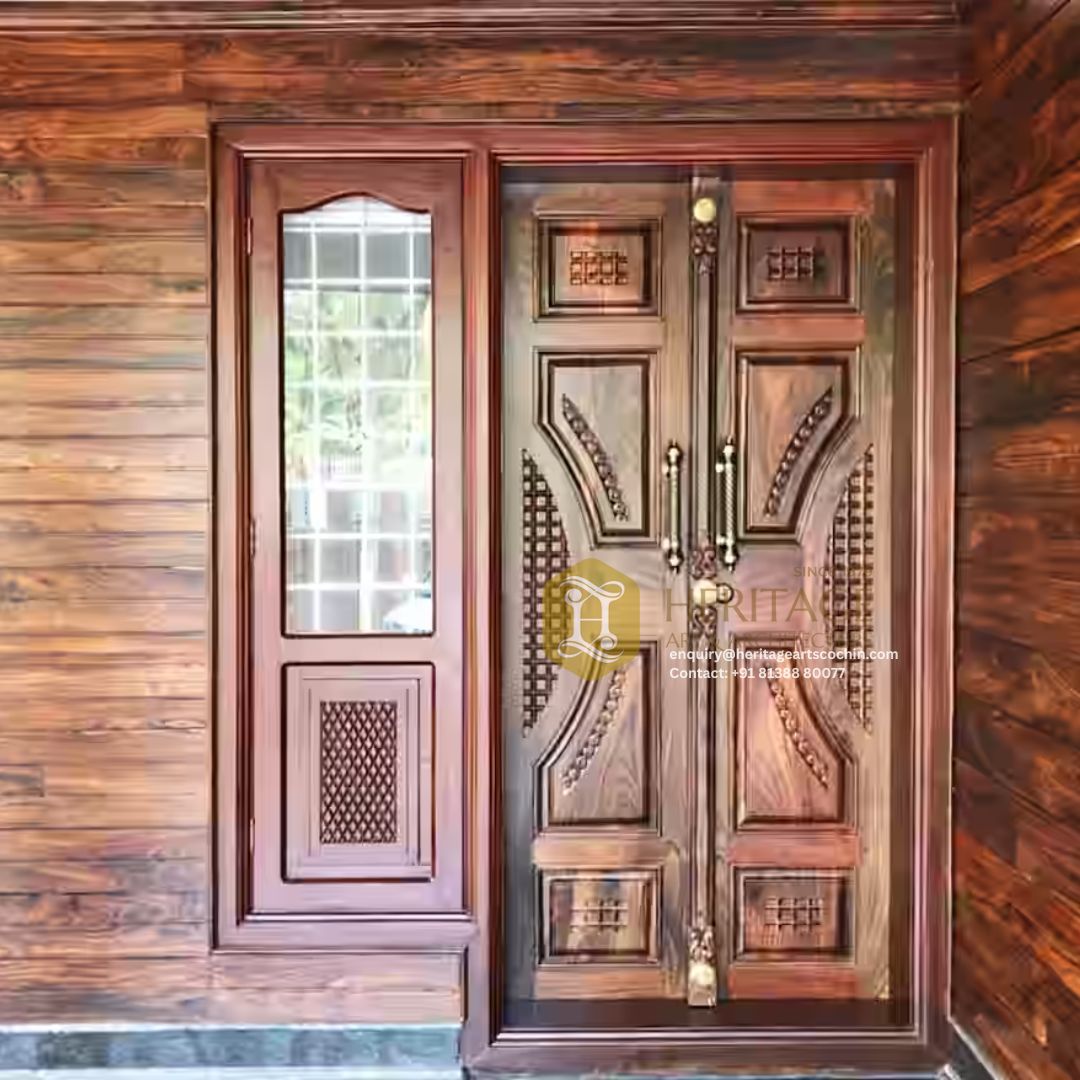 handcrafted rosewood door in Kochi